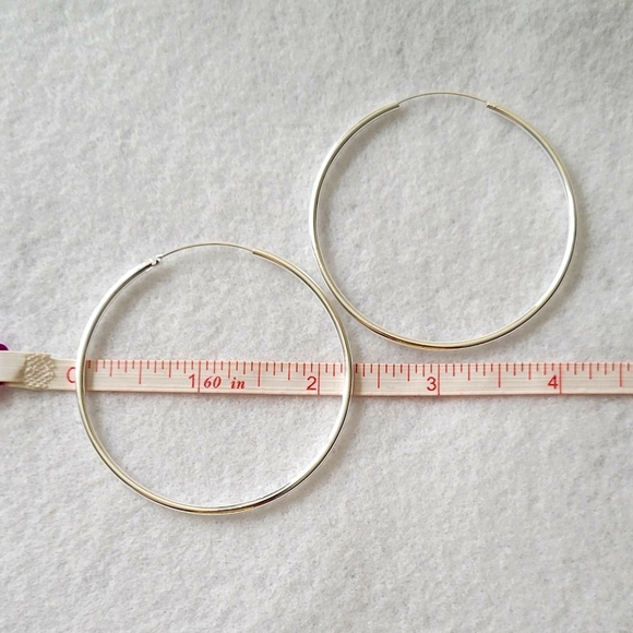 2.25" Sterling Silver Hoops - Picture 4 of 9